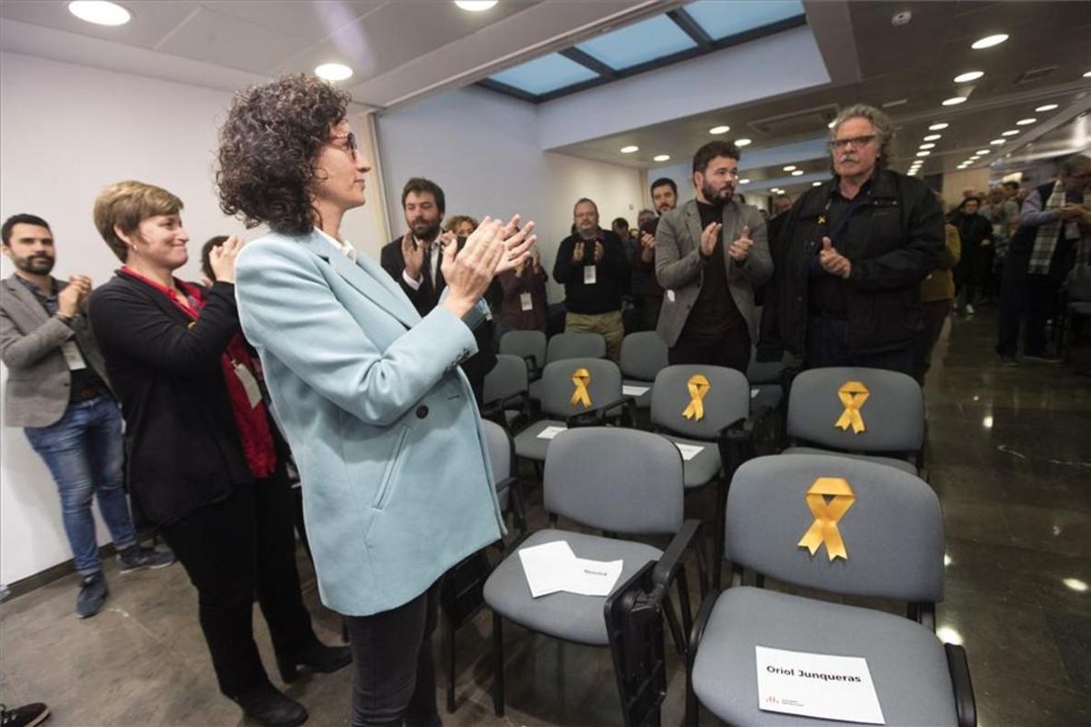 La secretaria general de ERC, Marta Rovira, antes de su intervención en consell nacional del partido. La secretaria general de ERC, Marta Rovira, antes de su intervención en consell nacional del partido.