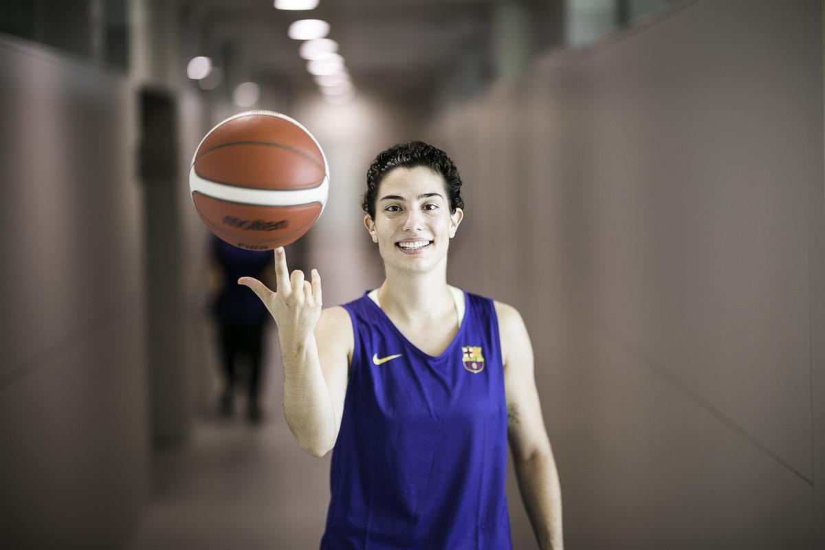 Ainhoa López, tras un entreno en la Ciutat Esportiva del Barça