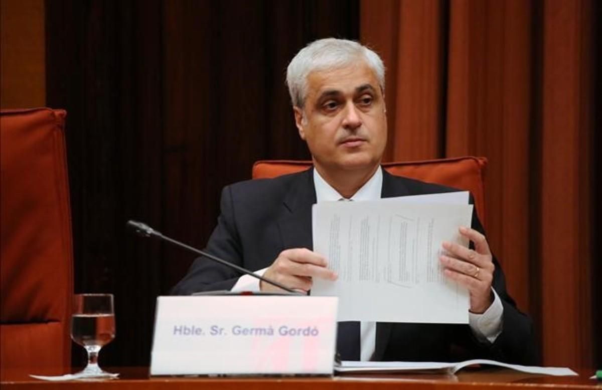 Germà Gordó, durante su comparecencia ante la comisión de Afers Institucionals, este miércoles en el Parlament. Germà Gordó, durante su comparecencia ante la comisión de Afers Institucionals, este miércoles en el Parlament.