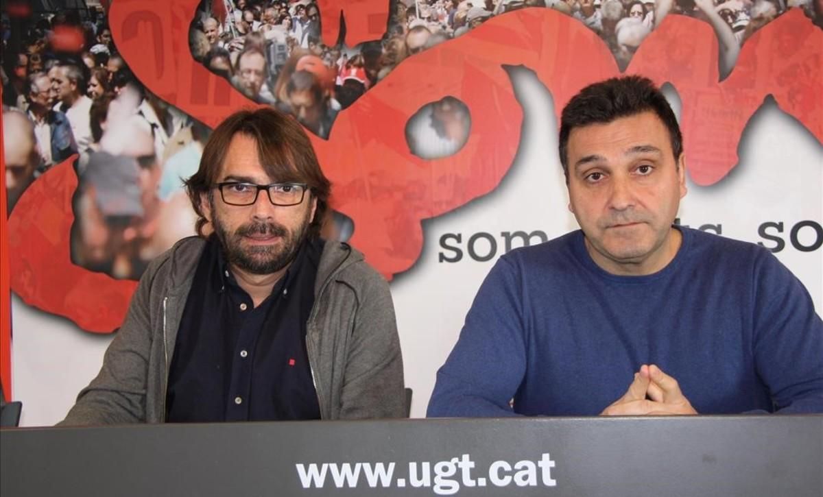 Camil Ros y Matías Carnero, en la presentación del congreso de la UGT de Catalunya. Camil Ros y Matías Carnero, en la presentación del congreso de la UGT de Catalunya.