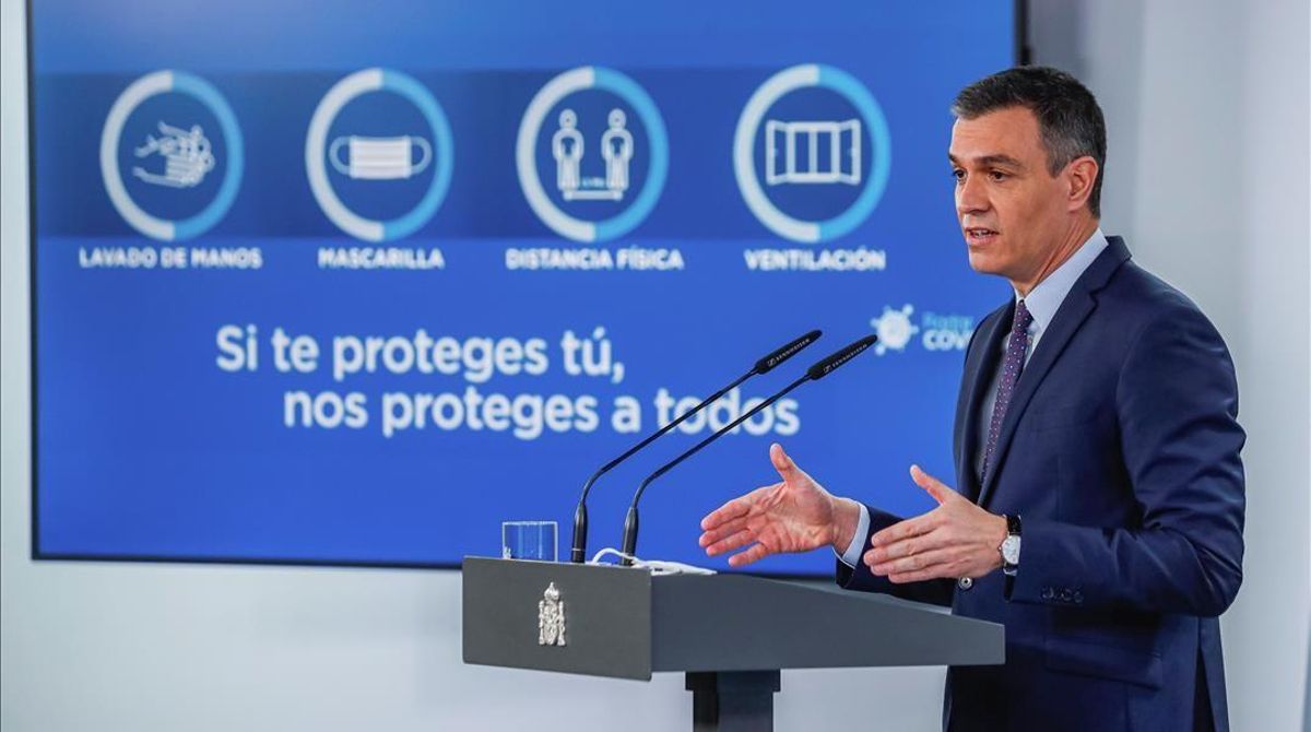 Pedro Sánchez, en rueda de prensa tras la reunión del Consejo de Ministros. Pedro Sánchez, en rueda de prensa tras la reunión del Consejo de Ministros.