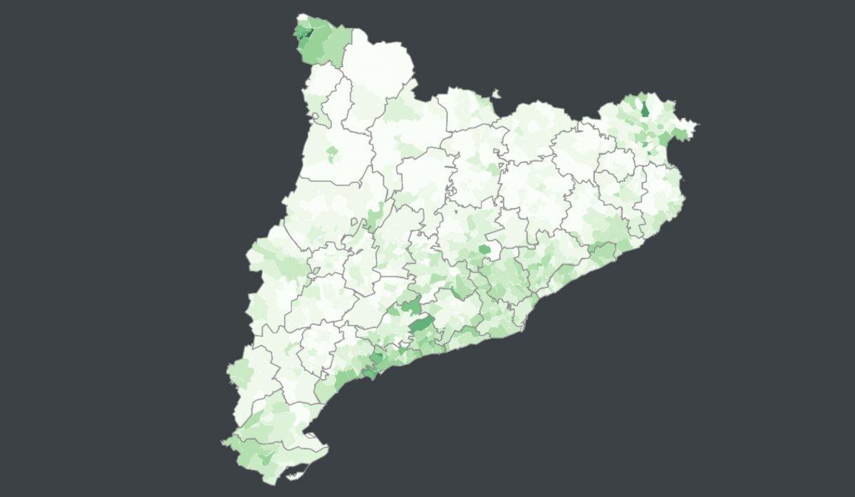 Este es el mapa del voto a Vox en Catalunya