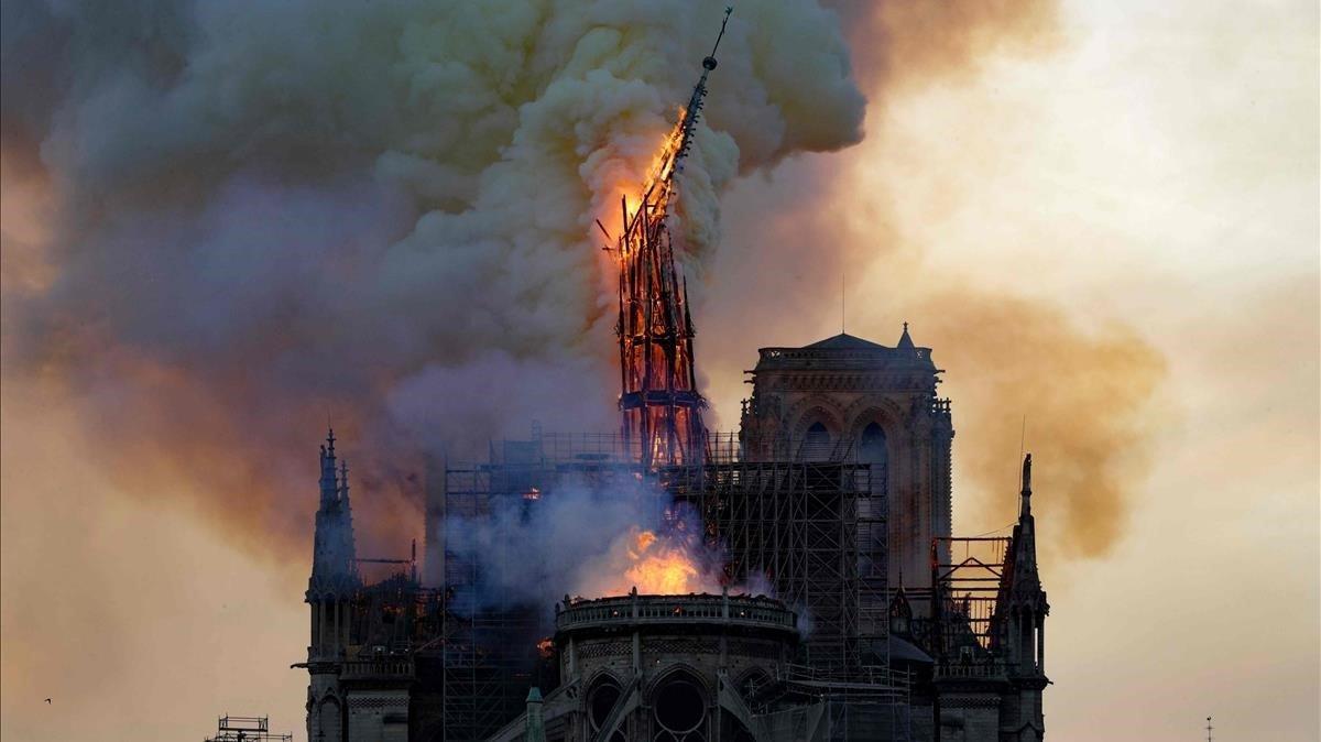 La catedral de Notre Dame, en llamas, el pasado 15 de abril del 2019.