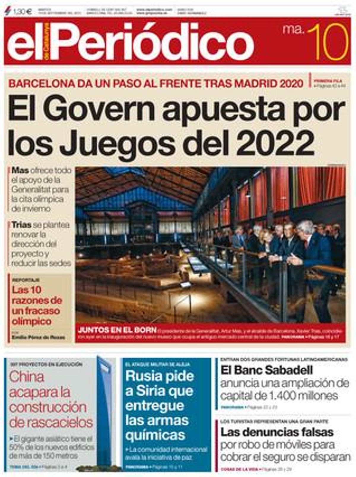 EL PERIÓDICO, 10-09-2013. EL PERIÓDICO, 10-09-2013.