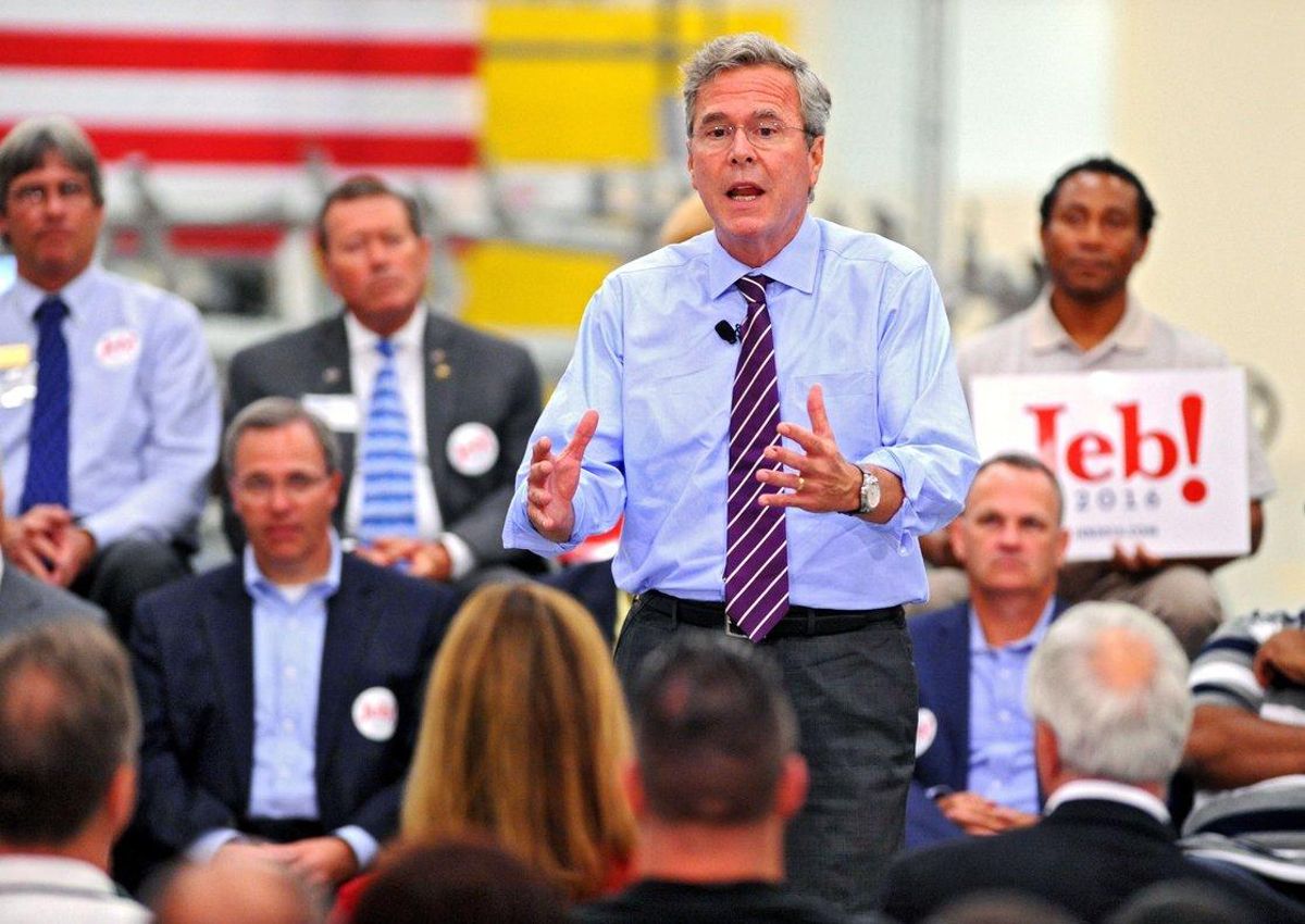 Jeb Bush durante la campaña presidencial en Jacksonville el 2015. Jeb Bush durante la campaña presidencial en Jacksonville el 2015.