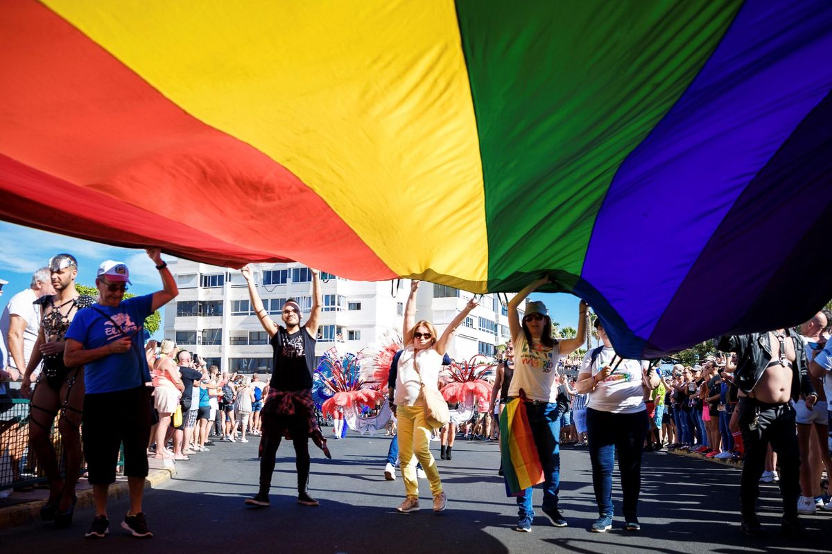 Detalle de una manifestación en favor de los derechos del colectivo LGTBI. Detalle de una manifestación en favor de los derechos del colectivo LGTBI.