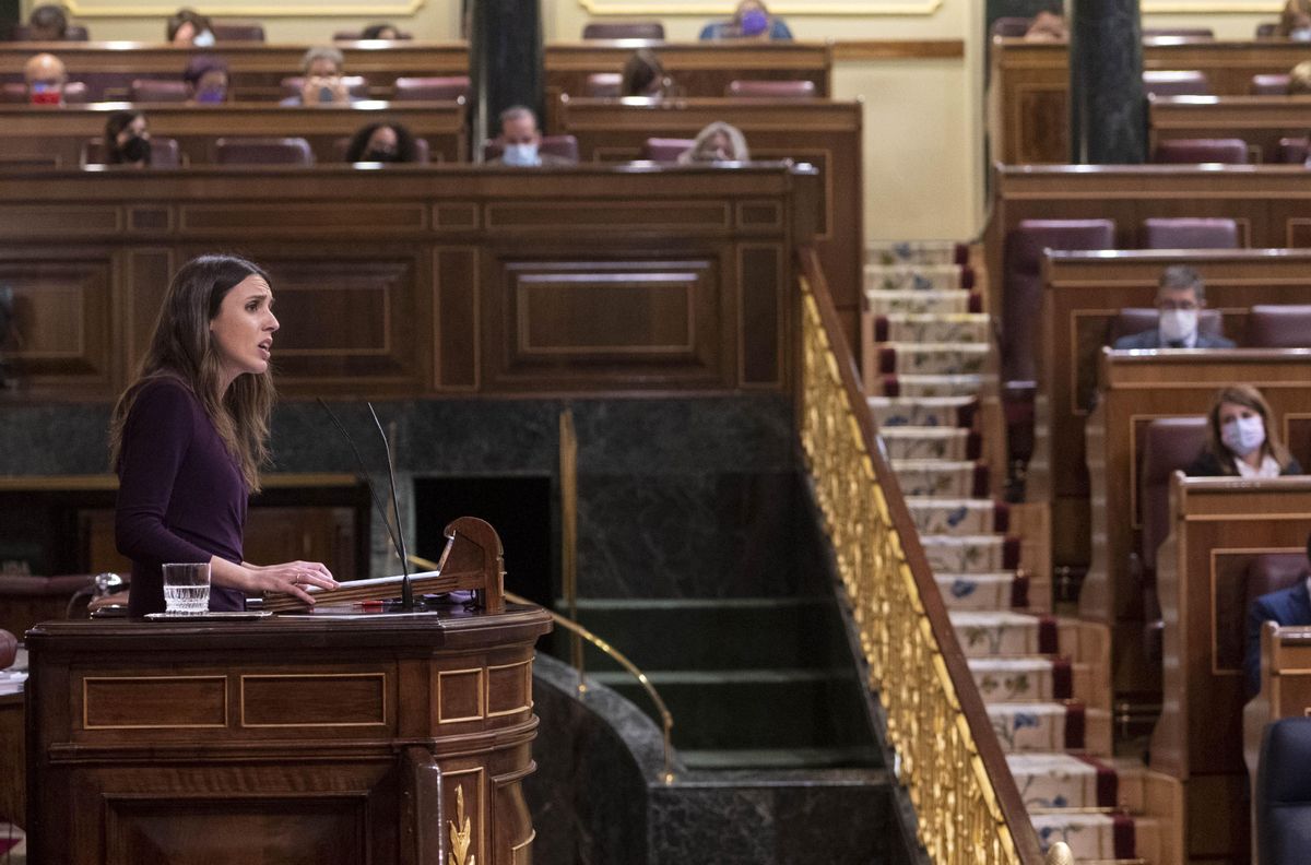 La ministra de Igualdad, Irene Montero, durante el debate de la ley ’sólo sí es sí’ La ministra de Igualdad, Irene Montero, durante el debate de la ley ’sólo sí es sí’
