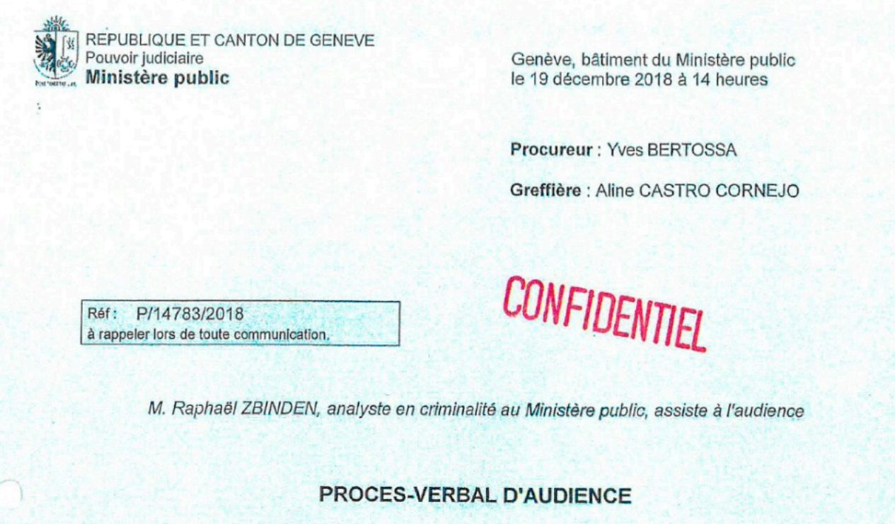 Documento de la declaración judicial de Corinna en Ginebra el 19 de diciembre de 2018