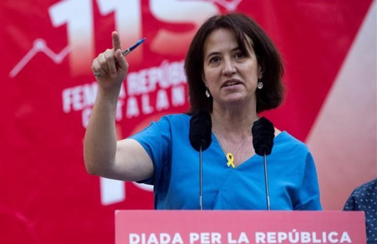 La presidenta de la ANC, Elisenda Paluzie, en la presentación de la próxima Diada. La presidenta de la ANC, Elisenda Paluzie, en la presentación de la próxima Diada.