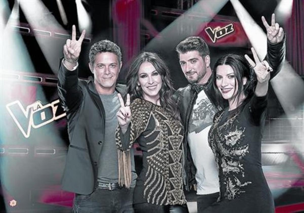 Alejandro Sanz, Malú, Antonio Orozco y Laura Pausini, los ’coaches’ de ’La voz’.