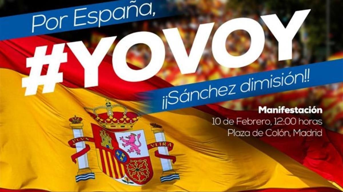 Campaña para informar de la manifestación convocada este domingo contra el presidente del Gobierno, Pedro Sánchez. Campaña para informar de la manifestación convocada este domingo contra el presidente del Gobierno, Pedro Sánchez.