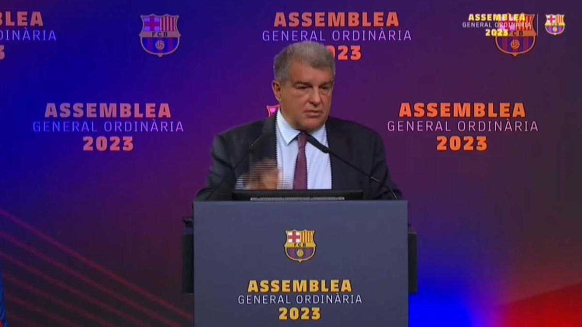 Asamblea del Barça: “Hemos salvado al club”, dice Laporta