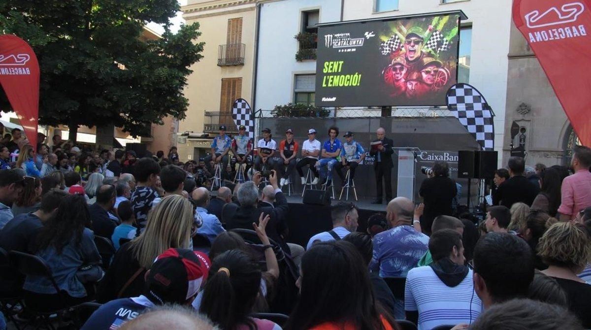 La plaza de La Porxada, de Granollers, ha sido escenario esta tarde de la presentación del GP de Catalunya de MotoGP. La plaza de La Porxada, de Granollers, ha sido escenario esta tarde de la presentación del GP de Catalunya de MotoGP.