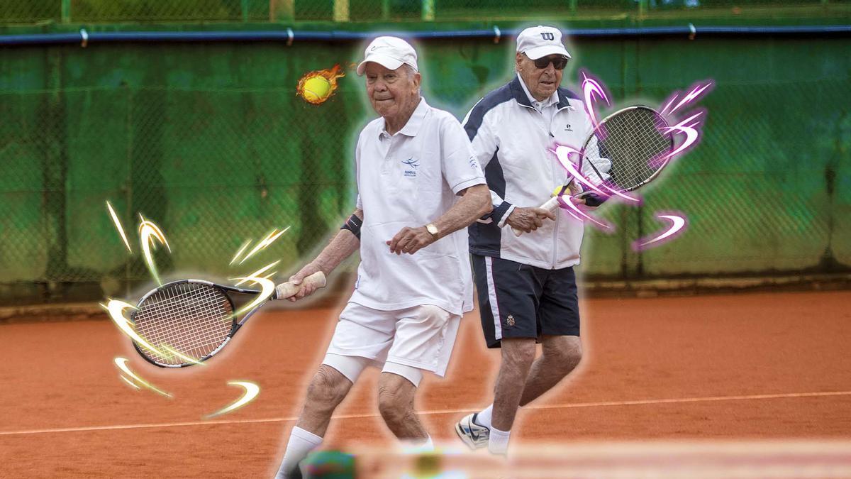 Jugar a tenis con más 90 años: es como ver a Rafa Nadal en cámara lenta.