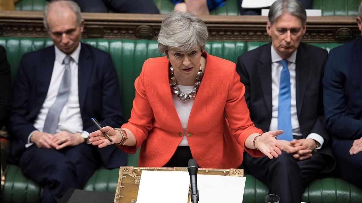 Theresa May, la semana pasada en los Comunes. Theresa May, la semana pasada en los Comunes.