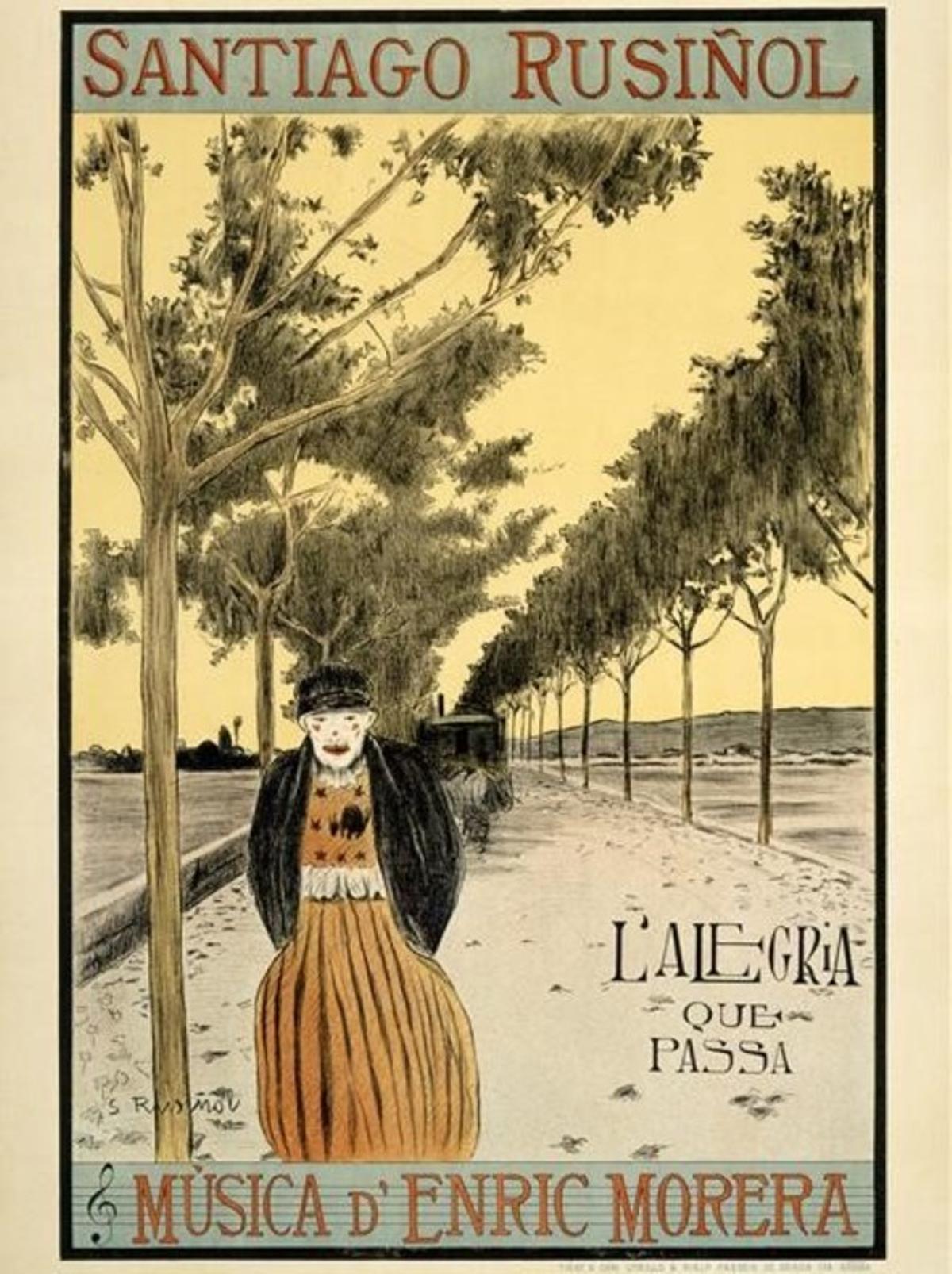 Cartel de ’L’alegria que passa’, de Santiago Rusiñol. 