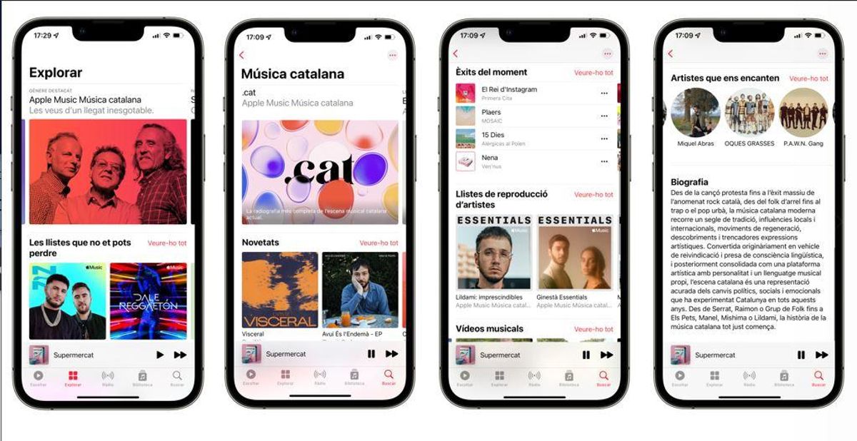 Captura de la página de música en catalán. Captura de la página de música en catalán.