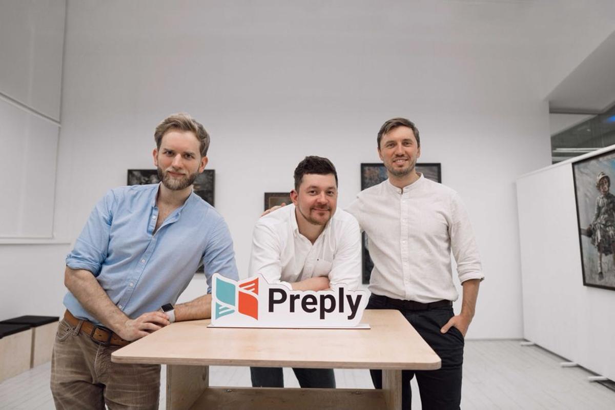 Los fundadores de Preply, Kirill Bigai, Serge Lukianov y Dmytro Voloshyn.
