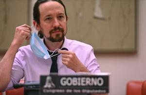 Pablo Iglesias, en el Congreso de los Diputados, el pasado jueves. 