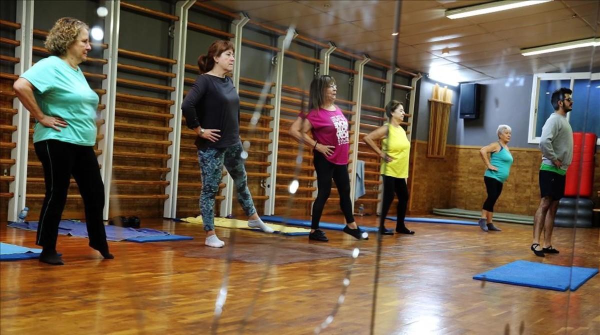 Una de las clases dirigidas del Sant Pau, este jueves.