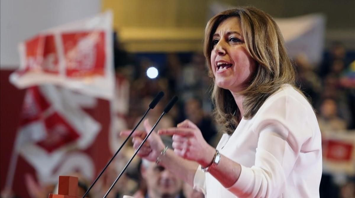 Susana Díaz, durante el acto de presentación de su candidatura, el pasado 26 de marzo. Susana Díaz, durante el acto de presentación de su candidatura, el pasado 26 de marzo.
