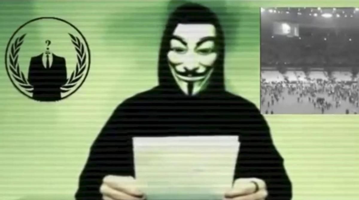 Mensaje de Anonymous difundido en noviembre del 2015 sobre ciberataques a la web del Estado Islámico. Mensaje de Anonymous difundido en noviembre del 2015 sobre ciberataques a la web del Estado Islámico.