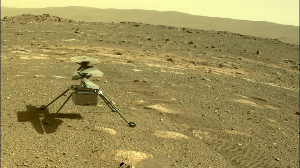 El helicóptero de la Nasa ’Ingenuity’, en Marte. El helicóptero de la Nasa ’Ingenuity’, en Marte.