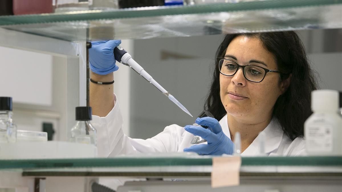 La doctora María José Buzón en su laboratorio en el Hospital del Vall d’Hebron en Barcelona La doctora María José Buzón en su laboratorio en el Hospital del Vall d’Hebron en Barcelona
