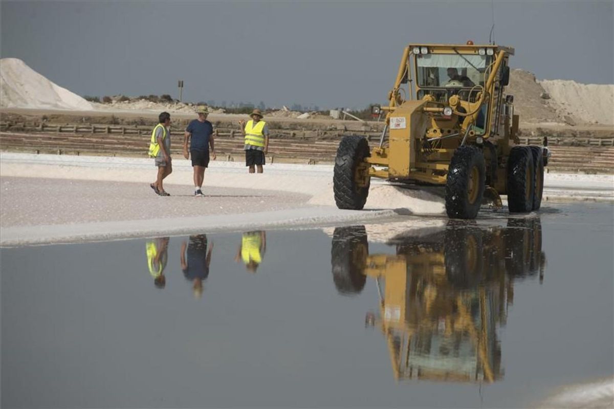 Primer dia de la campaña de recoleccion de sal en las Salinas de la Trinitat del delta del Ebro. Primer dia de la campaña de recoleccion de sal en las Salinas de la Trinitat del delta del Ebro.