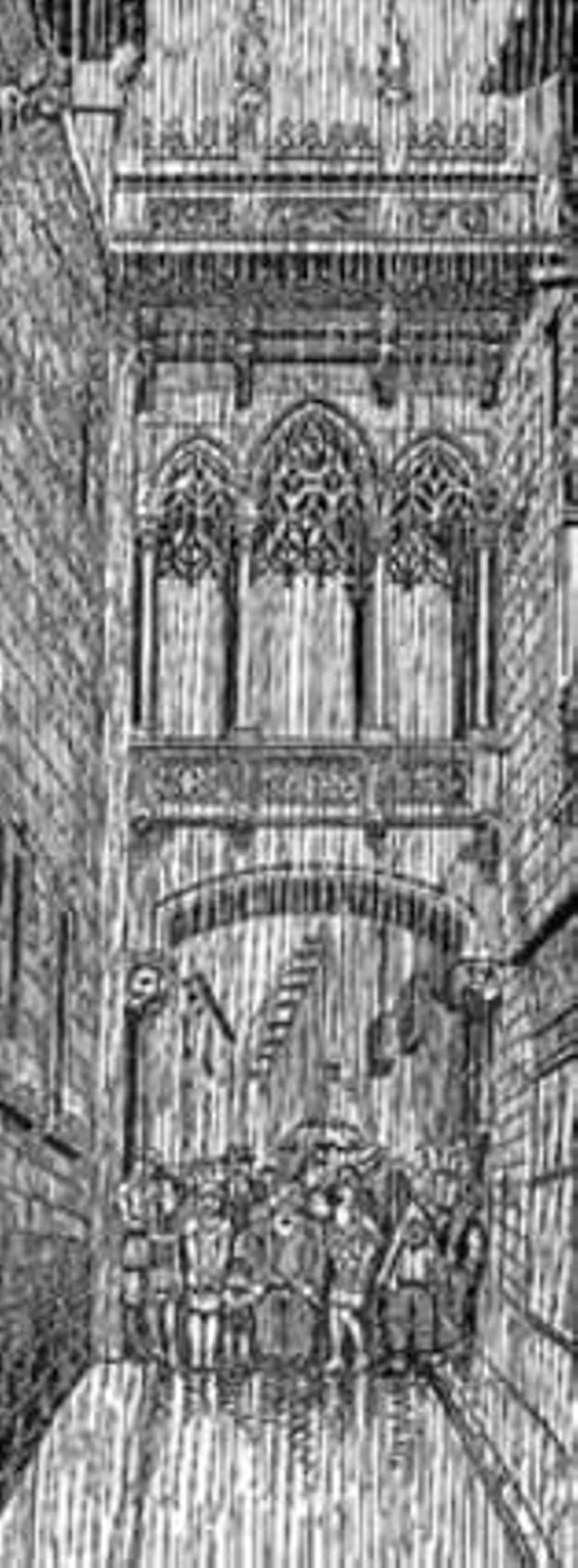 La viñeta 8 ’L’Esquella de la Torratxa’ bromeó con saña sobre qué usos dar al puente de la calle del Bisbe tras su inauguración en 1928. La viñeta 8 ’L’Esquella de la Torratxa’ bromeó con saña sobre qué usos dar al puente de la calle del Bisbe tras su inauguración en 1928.