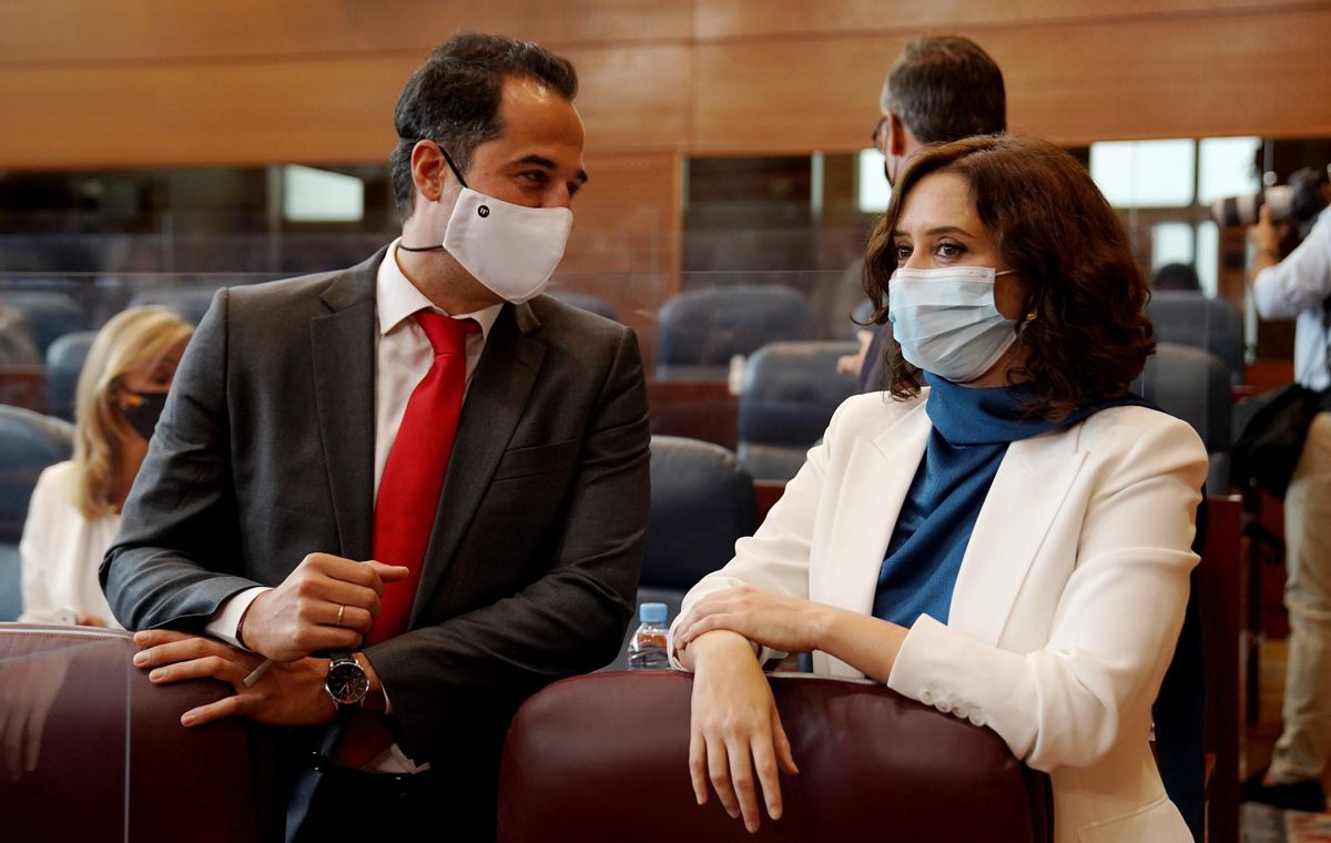 Isabel Díaz Ayuso e Ignacio Aguado en la Asamblea de Madrid, en una imagen de archivo. Isabel Díaz Ayuso e Ignacio Aguado en la Asamblea de Madrid, en una imagen de archivo.