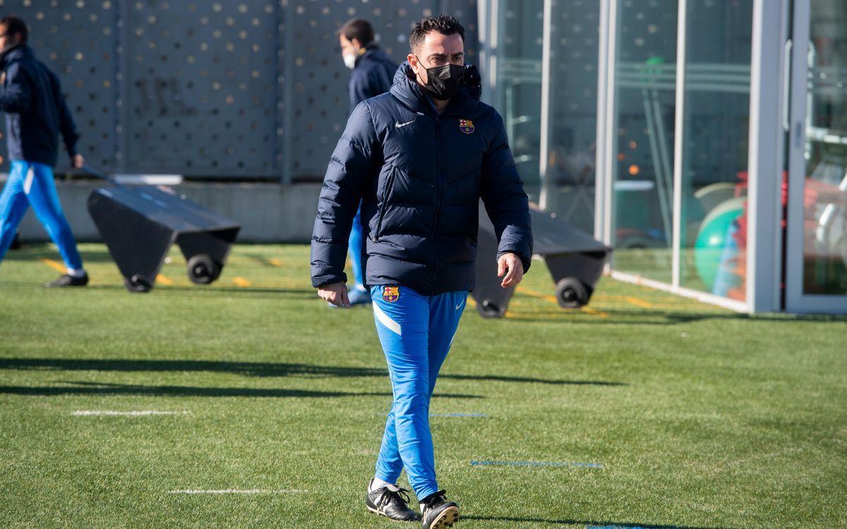 Xavi, en un entrenamiento del Barça en la ciudad deportiva de Sant Joan Despí.