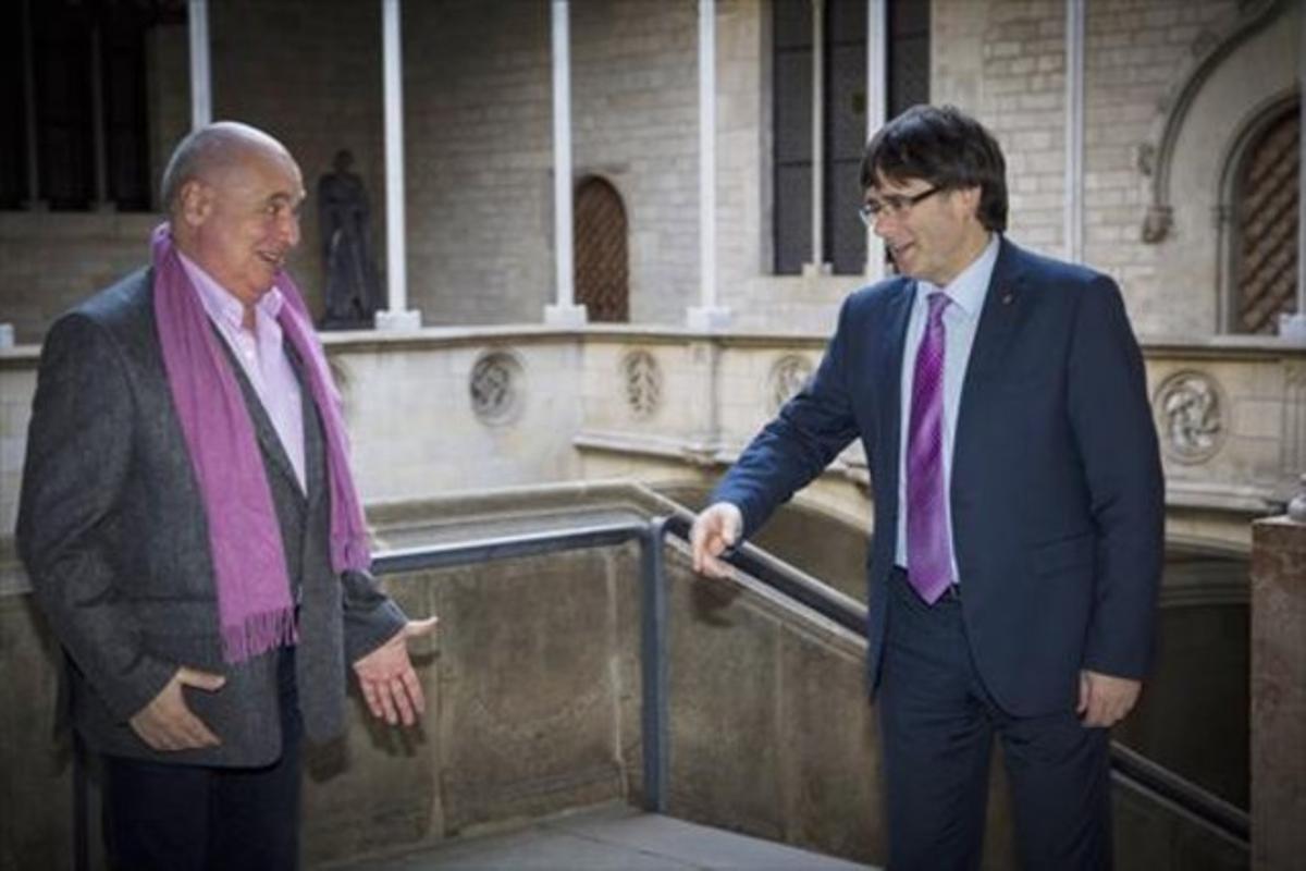 Rabell y Puigdemont, en el Palau de la Generalitat.