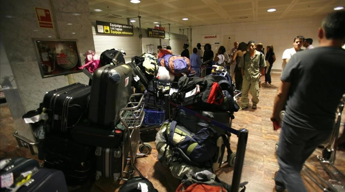 Maletas perdidas en el aeropuerto de Barcelona.
