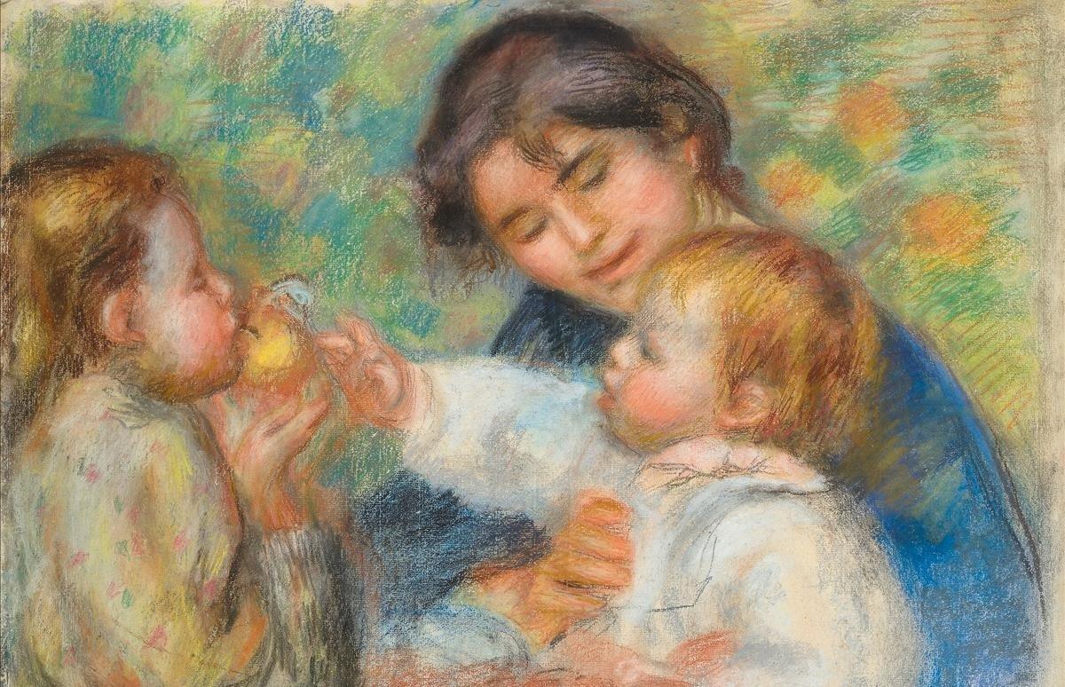 ’L’enfant à la pomme ou Gabrielle, Jean Renoir et une fillette’, de Pierre-Auguste Renoir (1895-1896).