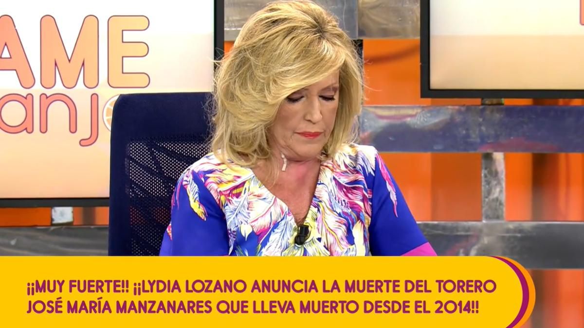 Lydia Lozano "mata" a José Mari Manzanares, fallecido en 2014, y deja a Matamoros al borde del infarto Lydia Lozano "mata" a José Mari Manzanares, fallecido en 2014, y deja a Matamoros al borde del infarto