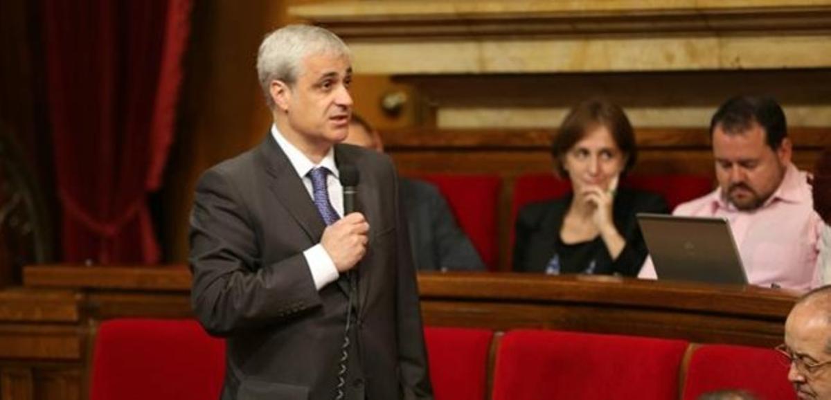 El ’conseller’ de Justícia, Germà Gordó, en el pleno del Parlament celebrado este miércoles.