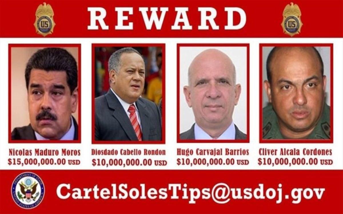 Ficha de los Estados Unidos donde acusa de Nicolás Maduro de narcotráfico. Ficha de los Estados Unidos donde acusa de Nicolás Maduro de narcotráfico.