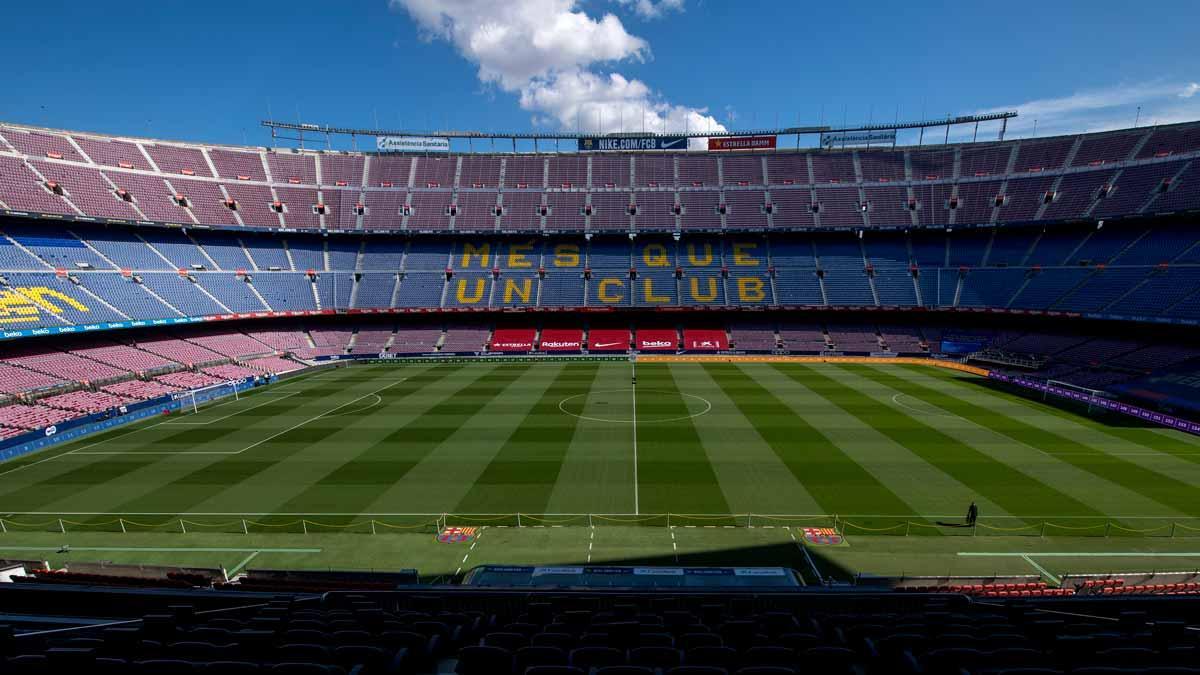 El Camp Nou, con las gradas vacías.