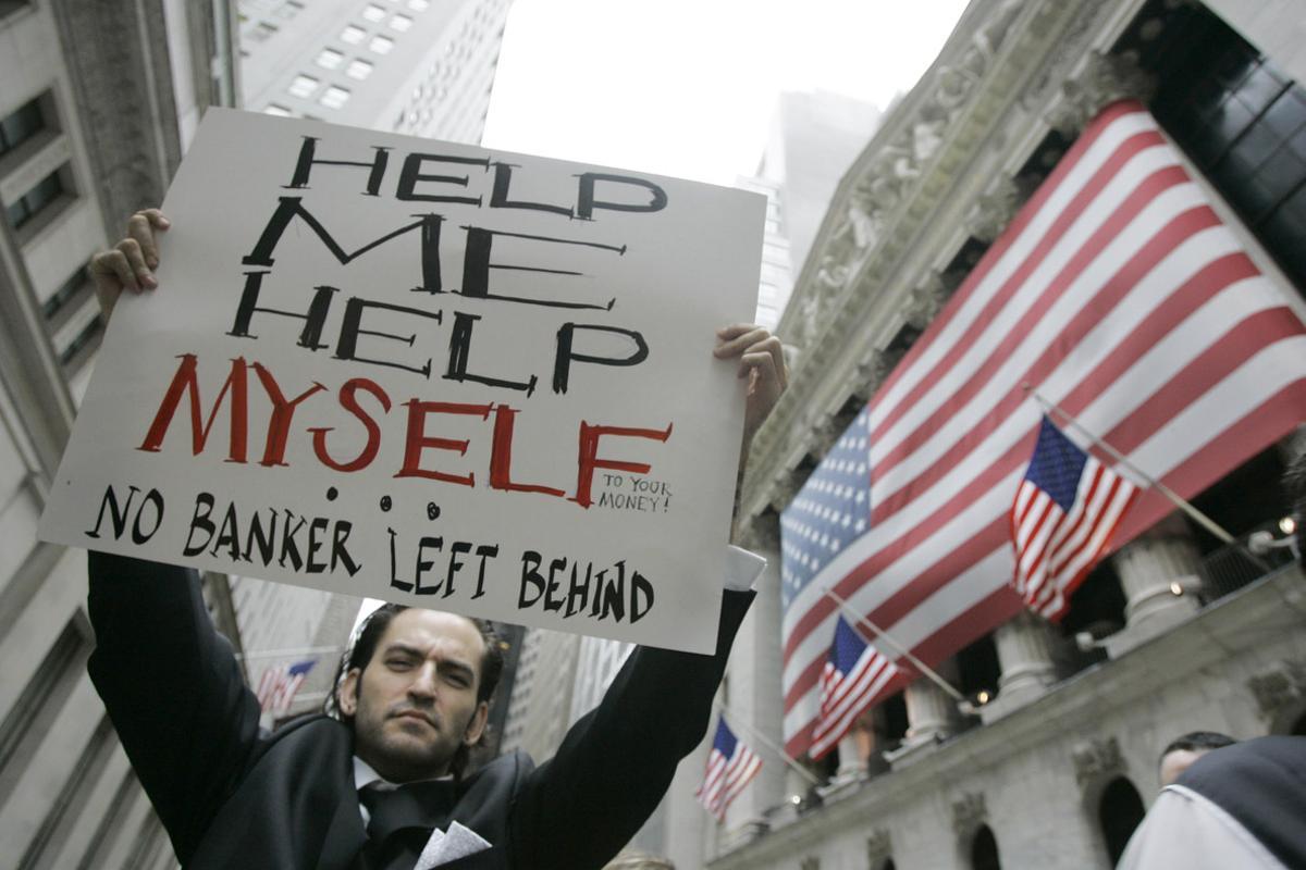 Protesta por la crisis de las ’subprime’ ante la Bolsa de Nueva York. Protesta por la crisis de las ’subprime’ ante la Bolsa de Nueva York.