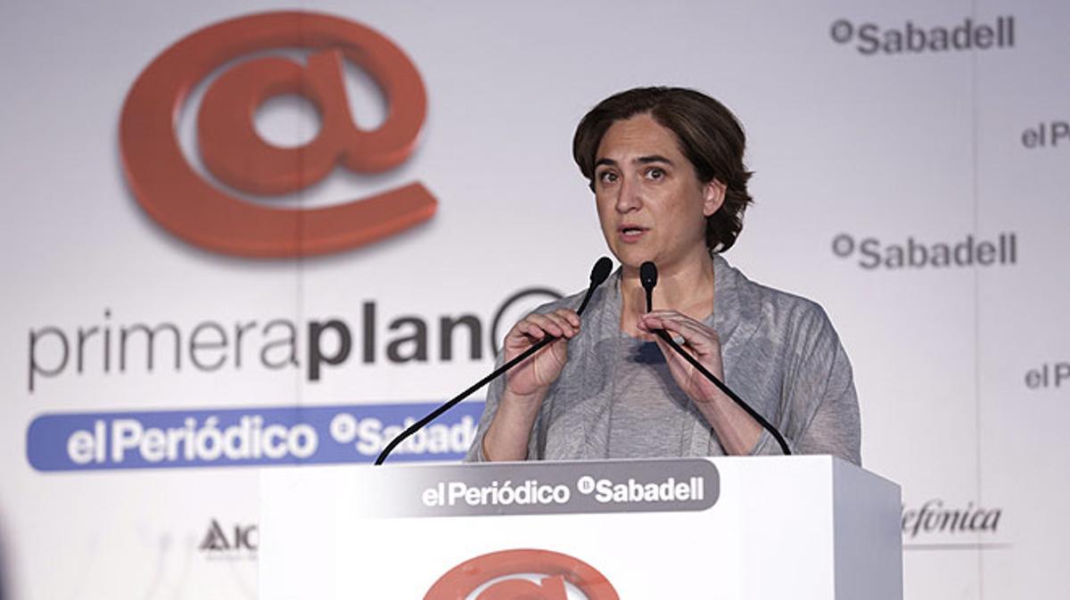 Ada Colau, alcaldable de Barcelona en Comú, participa en el foro de debate Primera Plana.