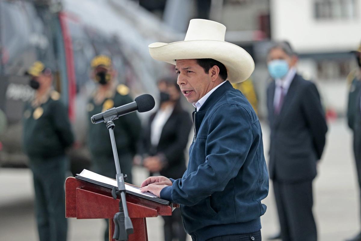 El presidente de Peru, Pedro Castillo.