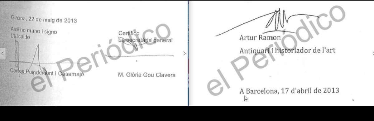 La tasación del fondo artístico Santos Torroella, rubricada por el perito más de un mes antes de que Puigdemont, entonces alcalde de Girona, firmara el decreto para contratarle y solicitar dicha valoración. La tasación del fondo artístico Santos Torroella, rubricada por el perito más de un mes antes de que Puigdemont, entonces alcalde de Girona, firmara el decreto para contratarle y solicitar dicha valoración.