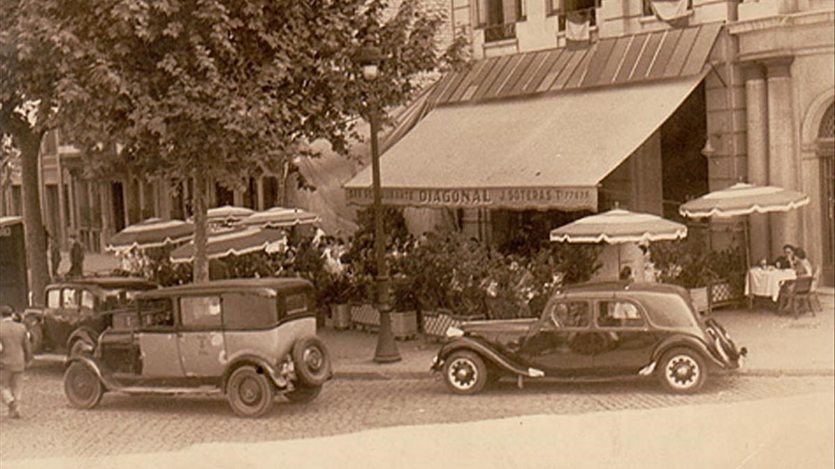 El restaurante, tal y como lucía, con su terraza ’a la parisienne’, en los años 30