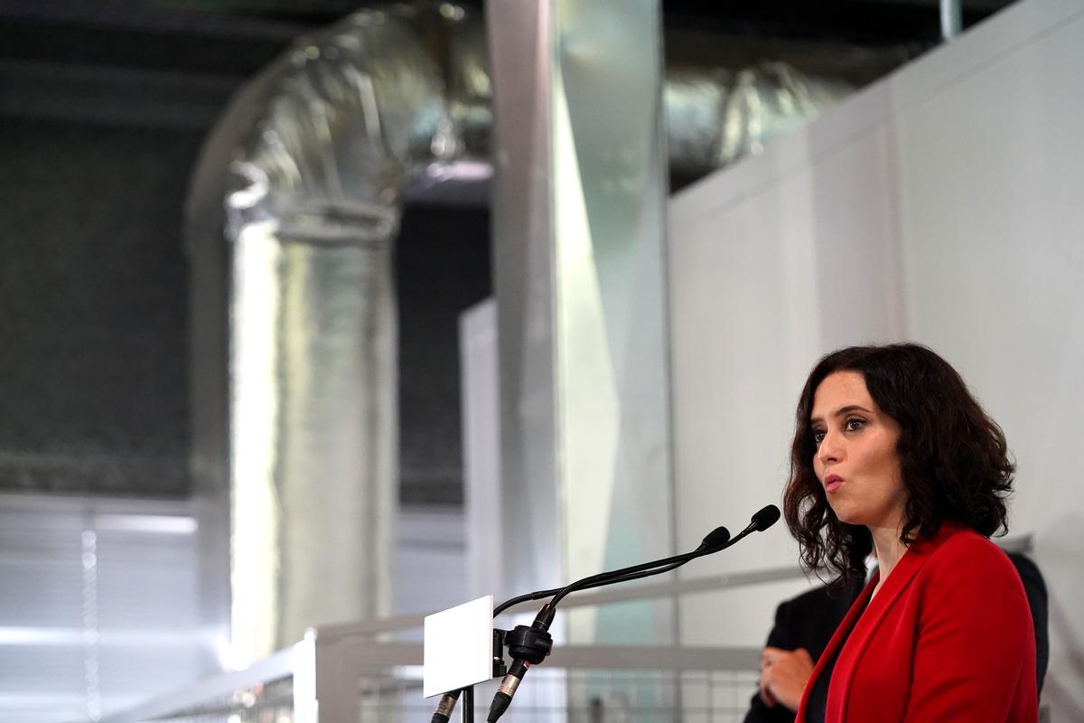La candidata del PP y presidenta madrileña, Isabel Díaz Ayuso, el pasado 26 de abril en un acto de campaña. 