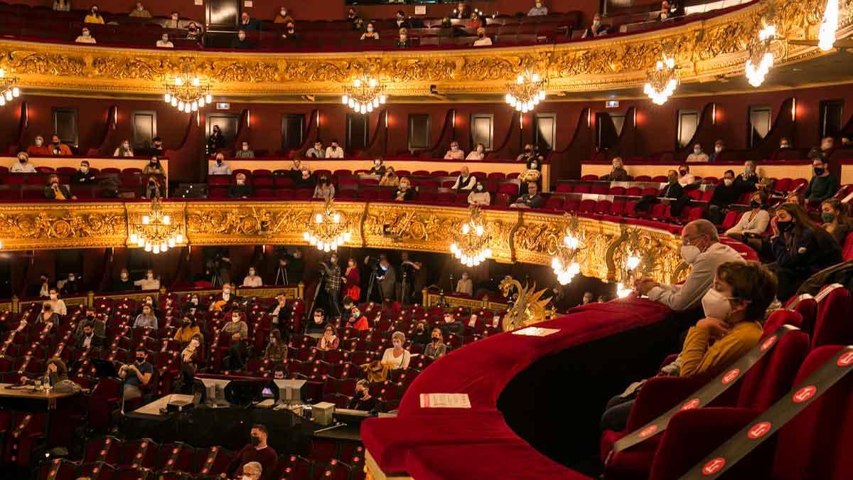Espectadores en el Liceu, durante un ensayo de La Traviata, en noviembre del 2020.