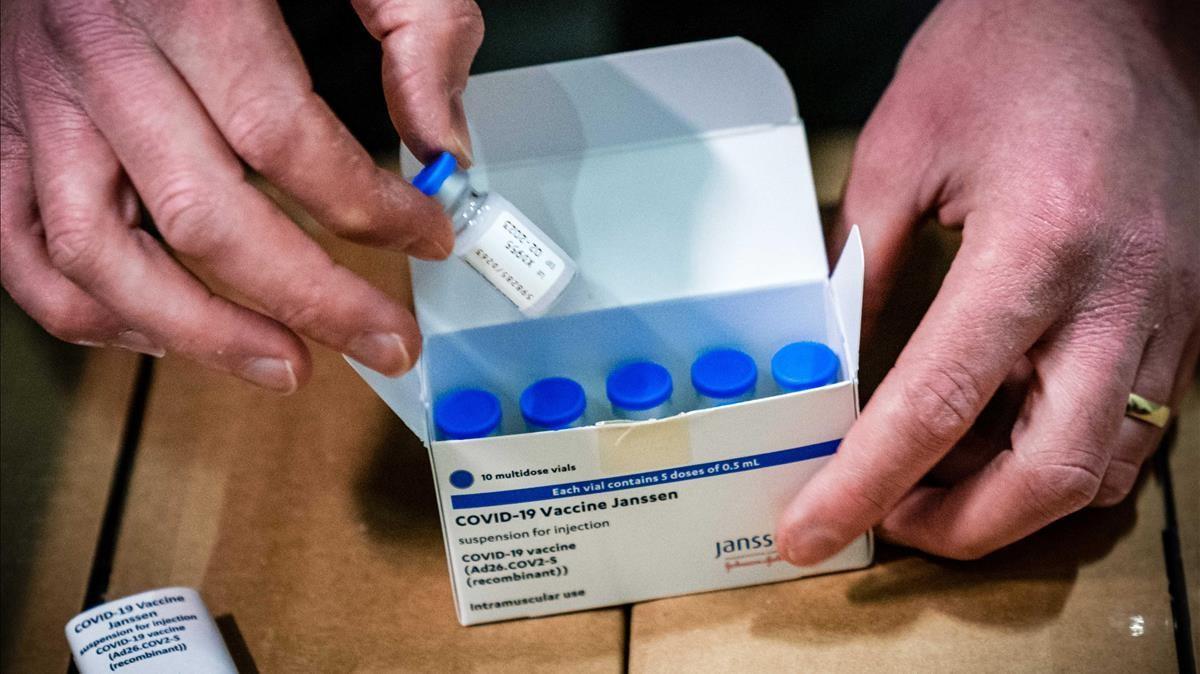Vacunas de Janssen en un centro de vacunación de Países Bajos, este lunes.