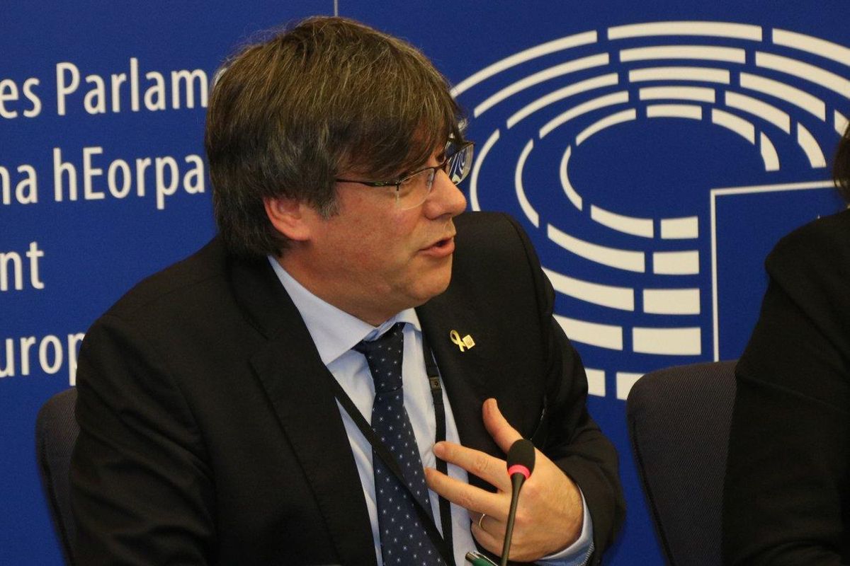 Carles Puigdemont, en Estrasburgo. Carles Puigdemont, en Estrasburgo.