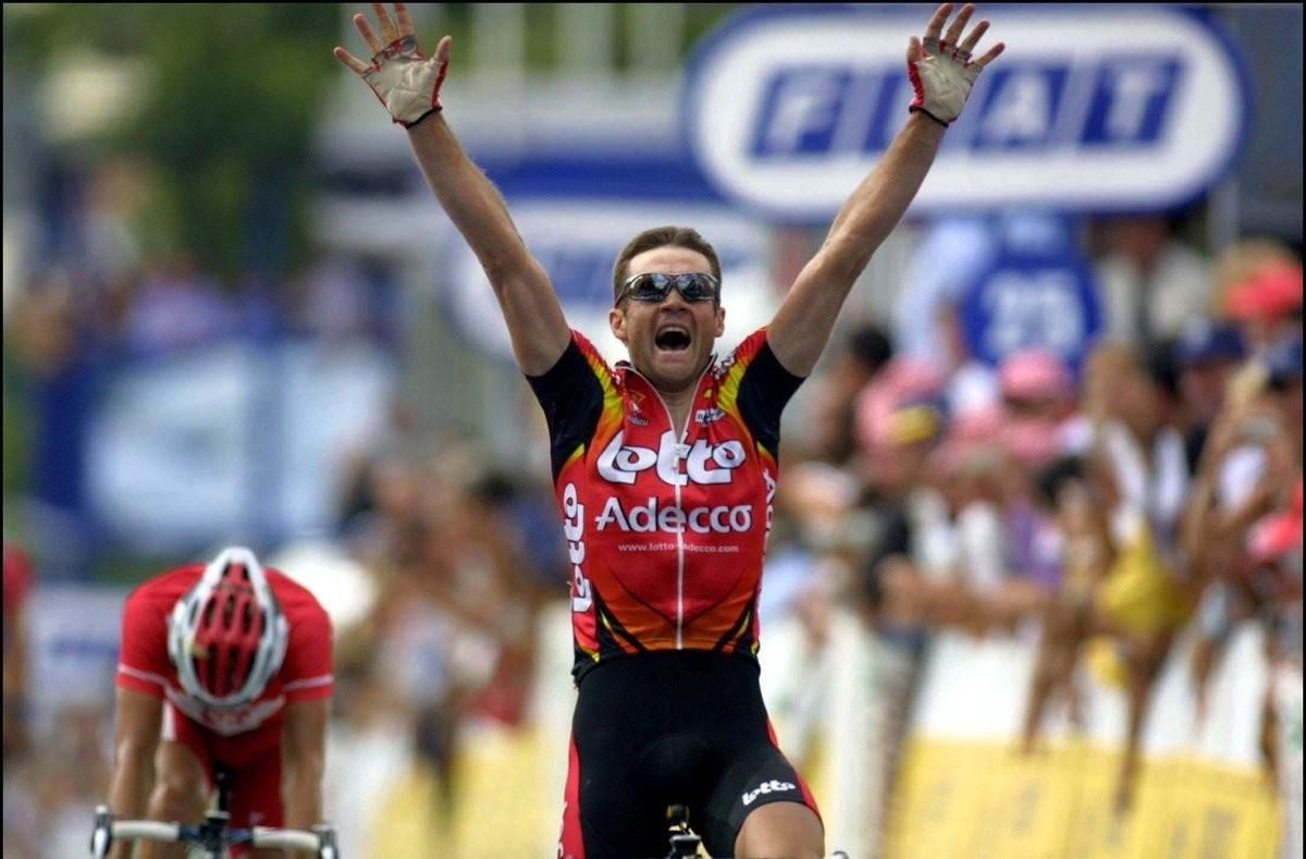 Serge Baguet ganando en el Tour. Serge Baguet ganando en el Tour.