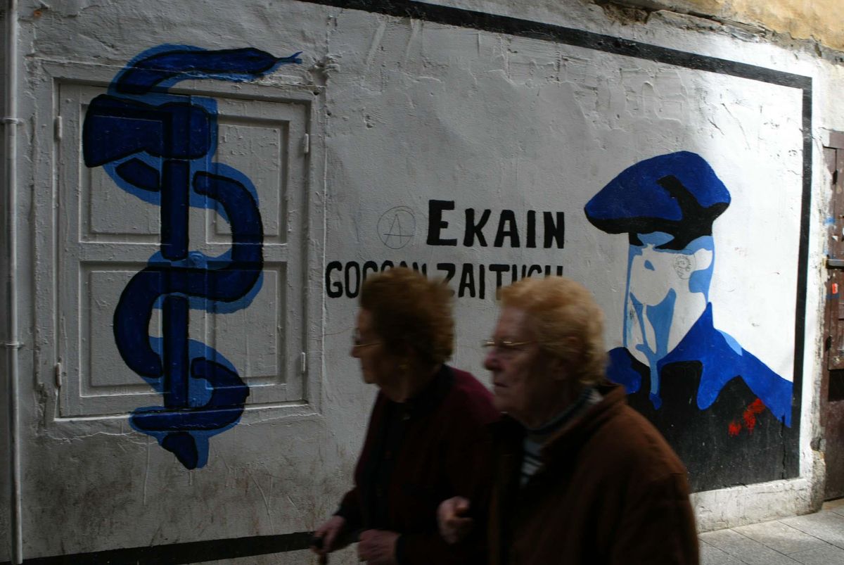 Un grafiti en las calles de Hernani Un grafiti en las calles de Hernani